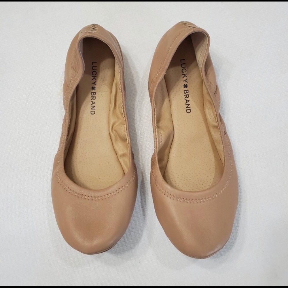 Lucky Brand tan leather Emmie ballet flats